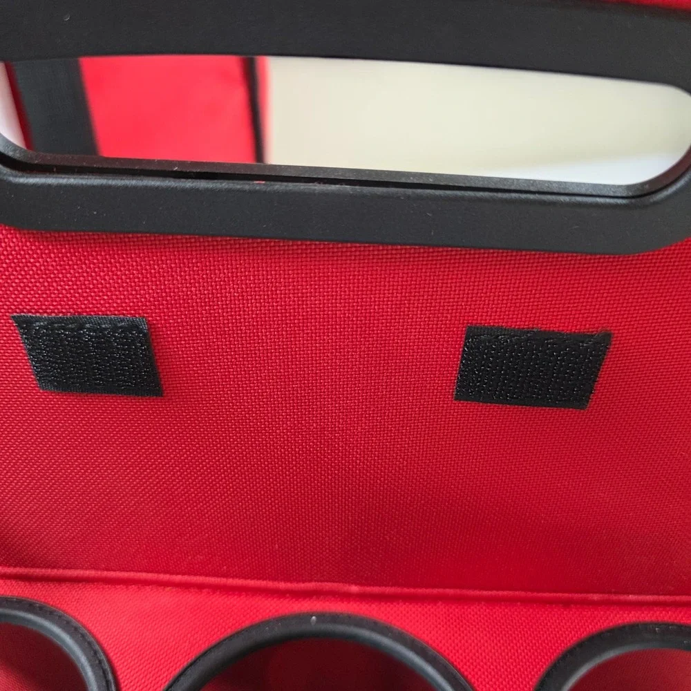 Grubhub Insulated Delivery Set 2 Thermal Bags 1 Collapsible 6 Cup Carrier Red